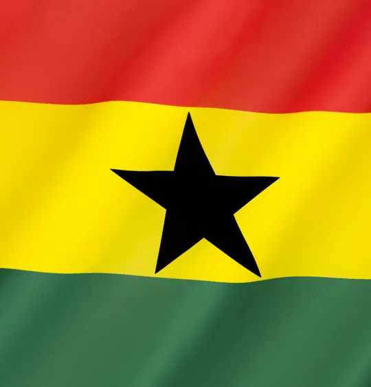 An image of the flag of Ghana.