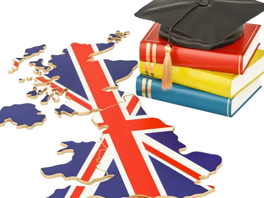 Map of the UK and text books.