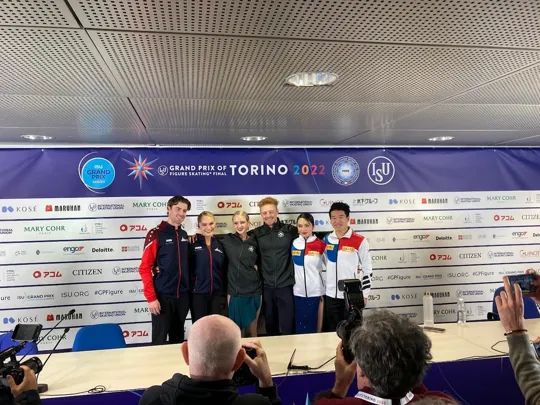 Wolsey Hall Oxford student, Phebe Bekker and dance partner James Hernandez getting a photo with their competitors.