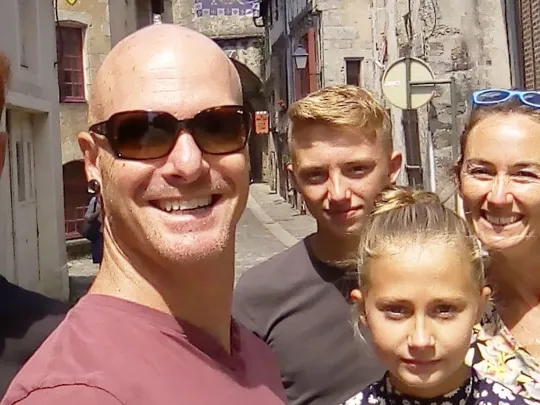 Family photo of the Binedells.