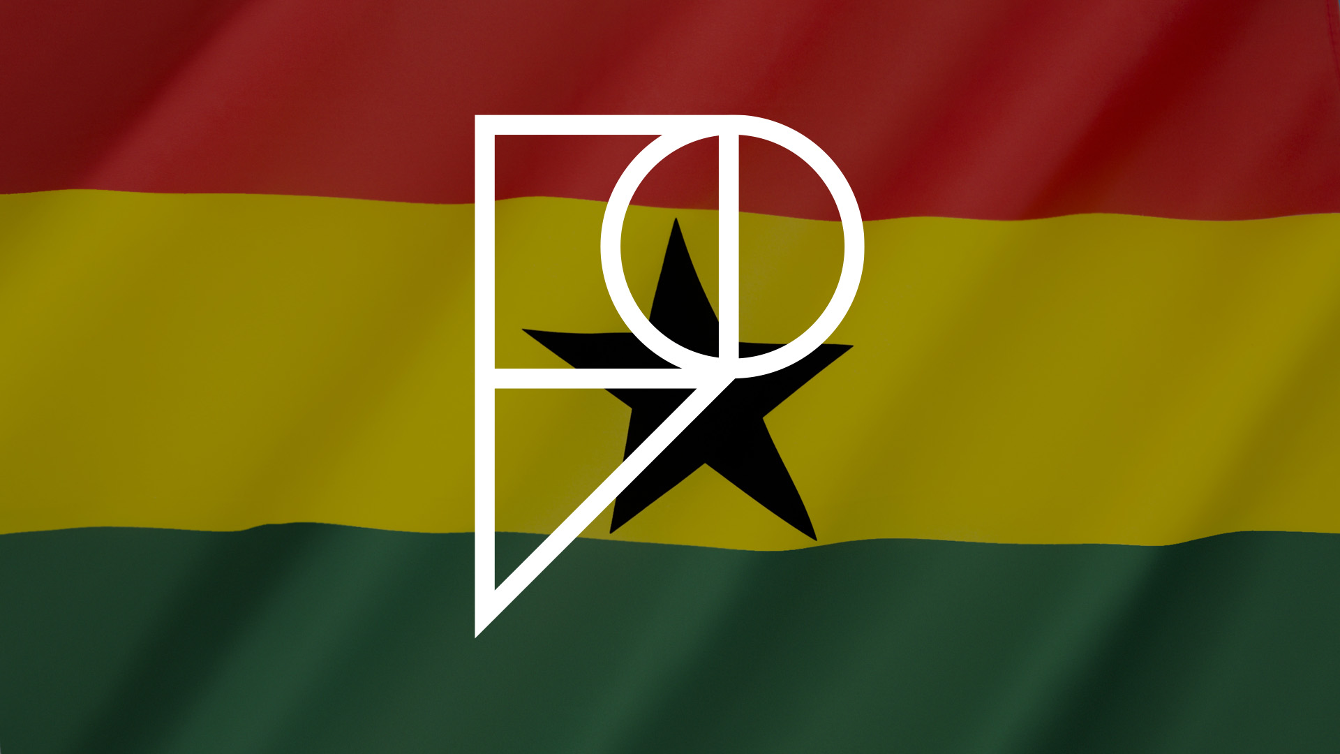Flag of Ghana with Pamoja logo overlaid. 