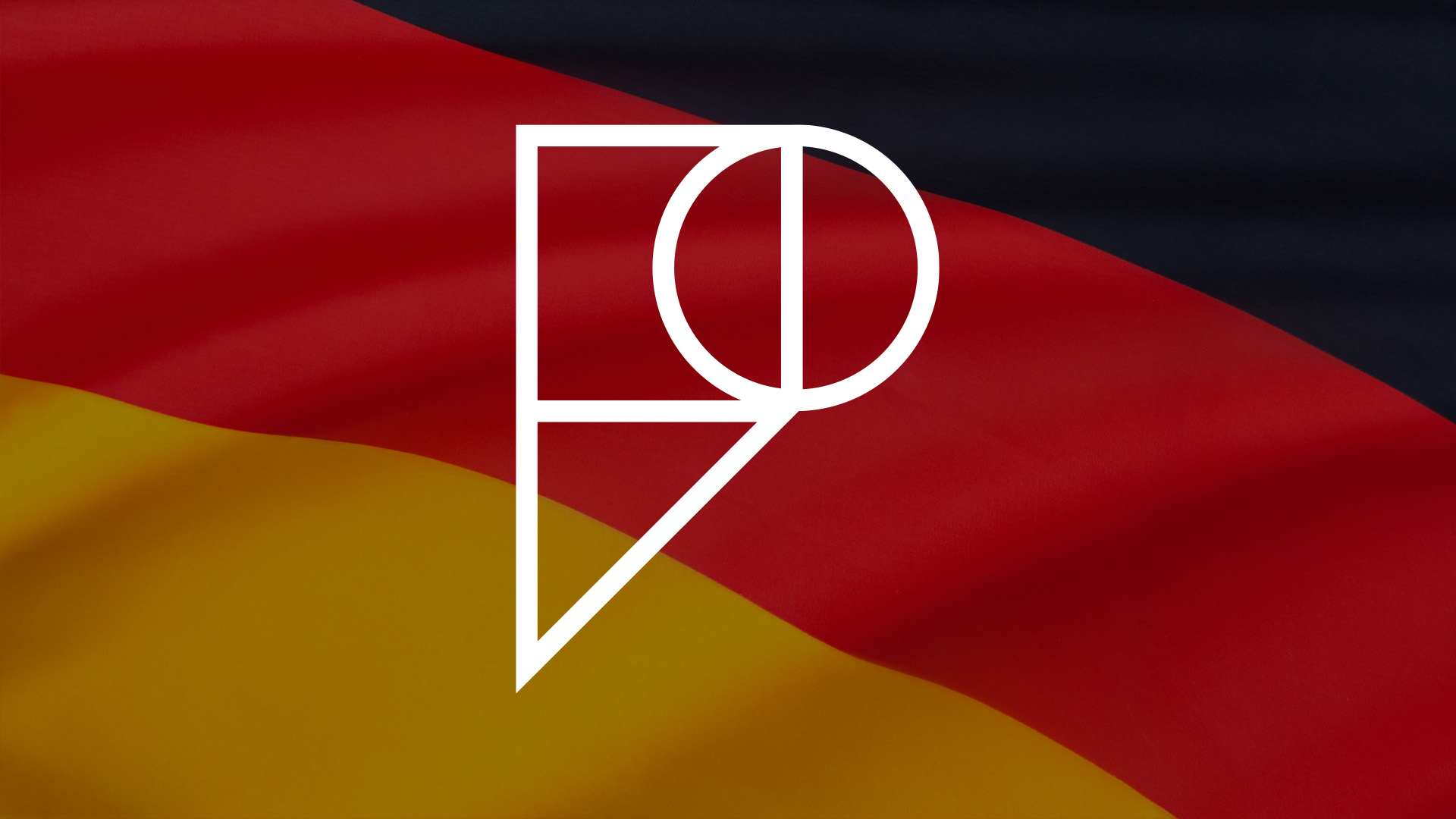 An image of the flag of Germany with the Pamoja logo overlaid. 
