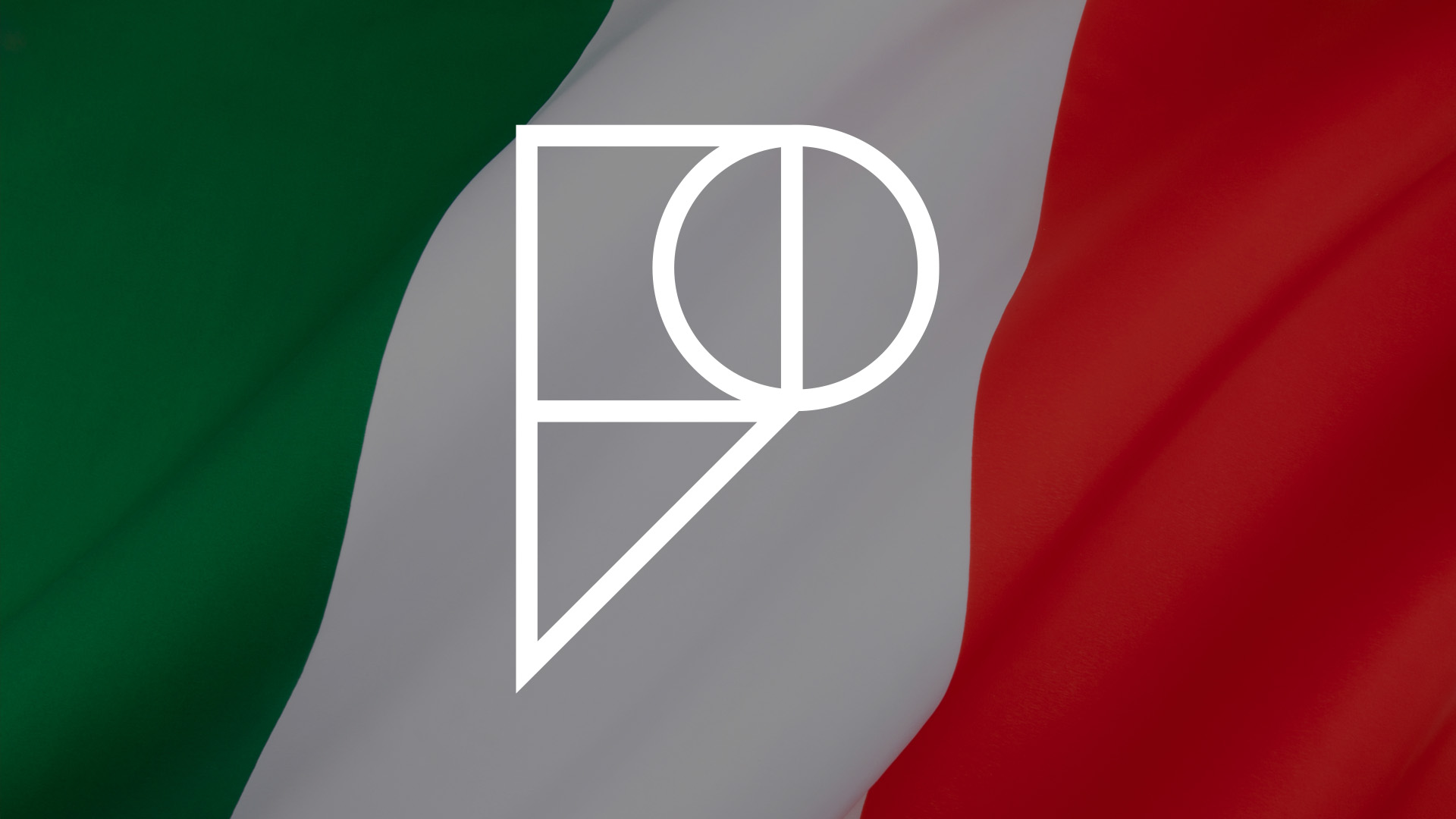 An image of the Italian flag with the Pamoja logo overlaid. 