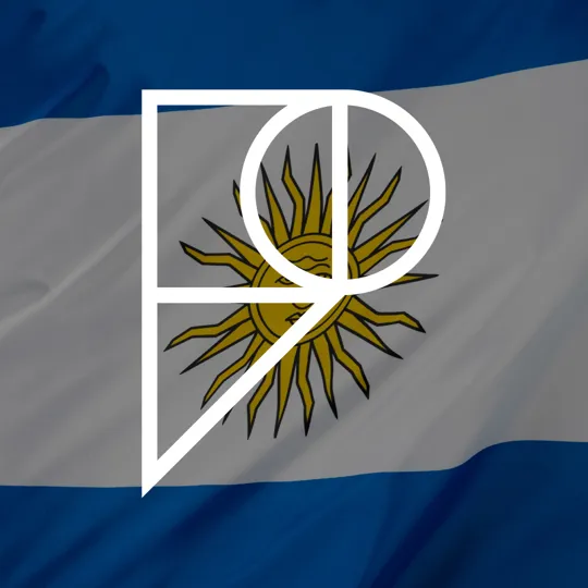Argentina flag with Pamoja 'P' logo overlayed