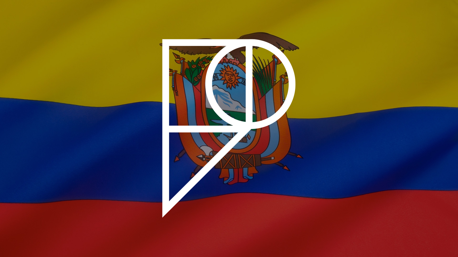 The flag of Ecudaor, with the Pamoja logo overlaid. 