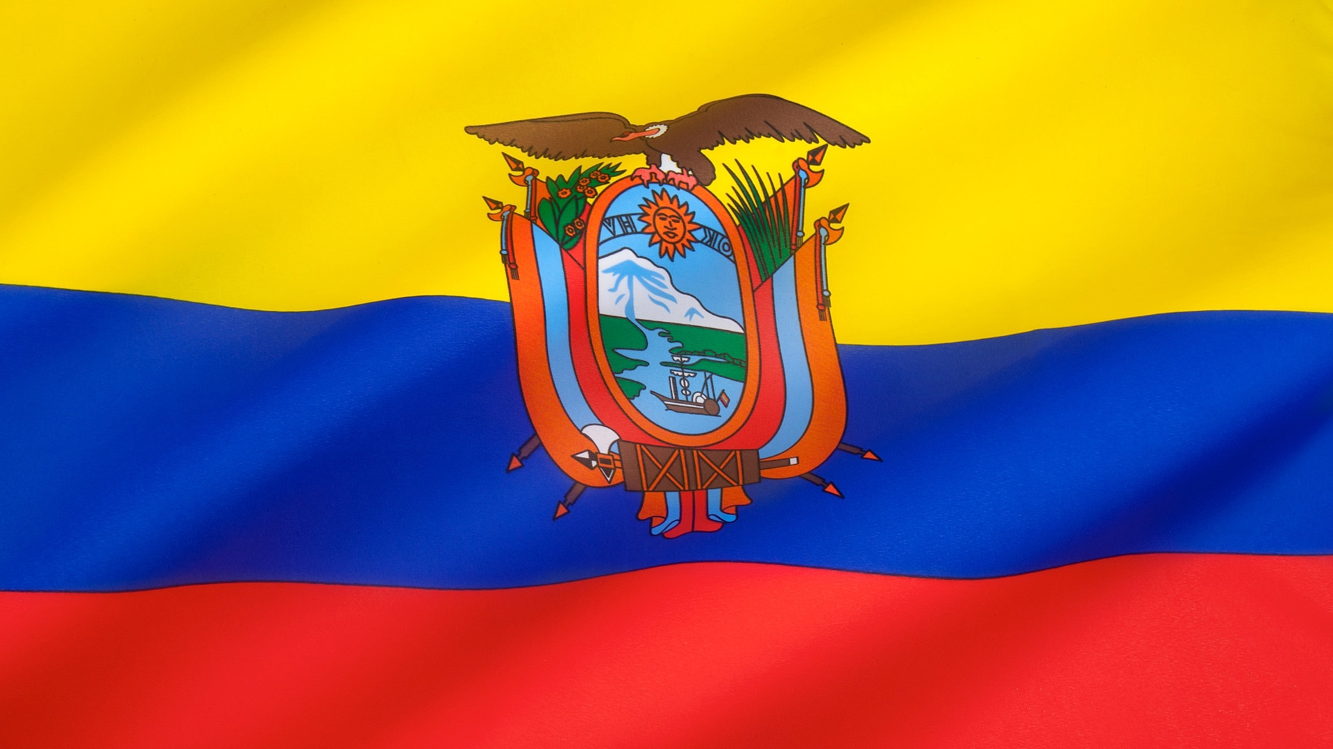 A picture of the flag of Ecuador. 