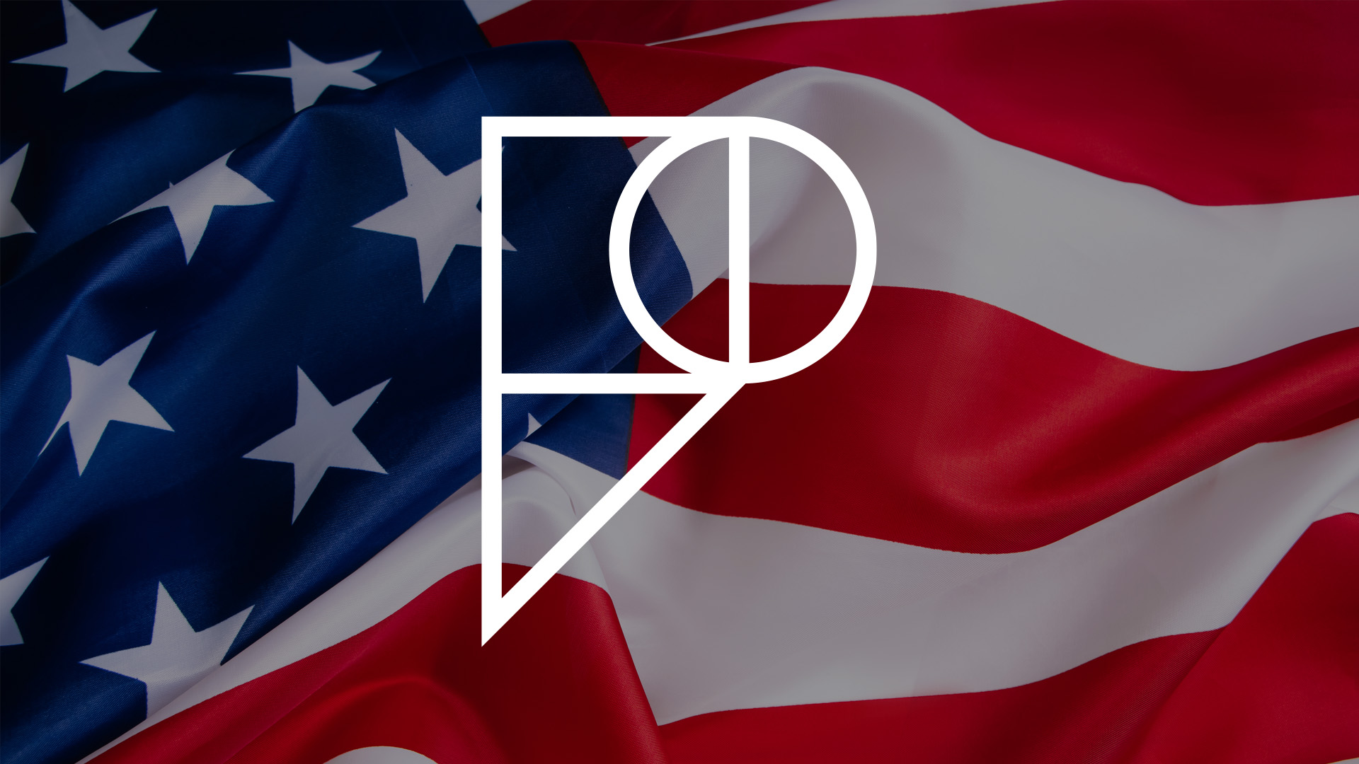 USA flag with Pamoja 'P' logo overlayed