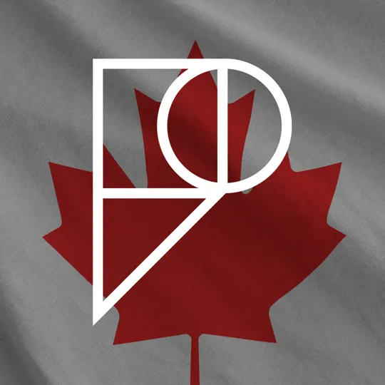 Canada flag with Pamoja 'P' logo overlayed